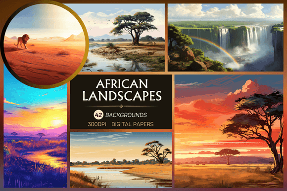 Authentic African Landscapes Backgrounds for Creative Projects