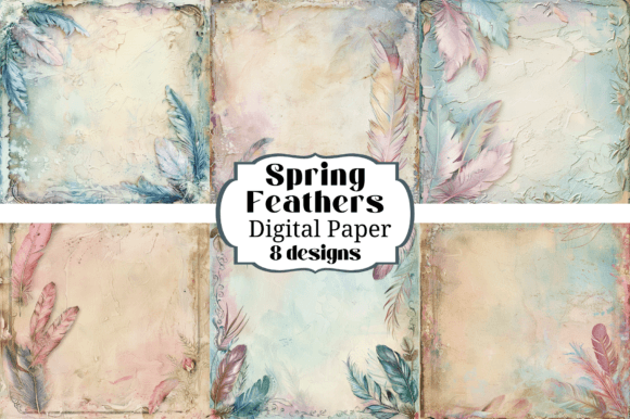 Bring Nature's Beauty to Your Projects with Spring Feathers Watercolor Backgrounds
