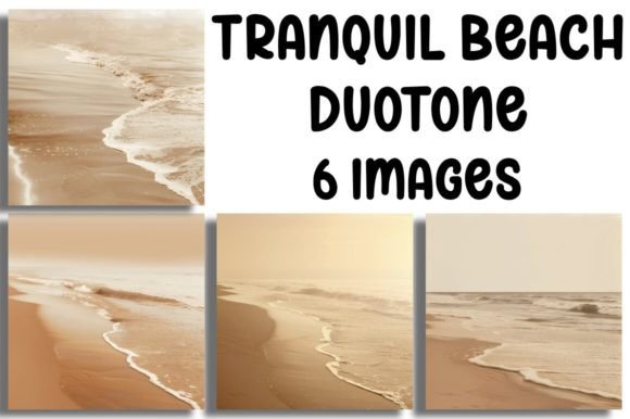 Coastal Serenity: Tranquil Beach Duotone Backgrounds