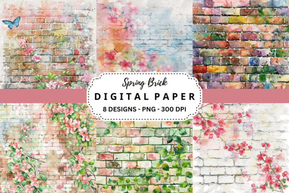 Spring Brick Backgrounds: Textured Charm for Modern Design