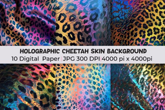 Unleash Vibrant Style: Holographic Cheetah Skin Backgrounds
