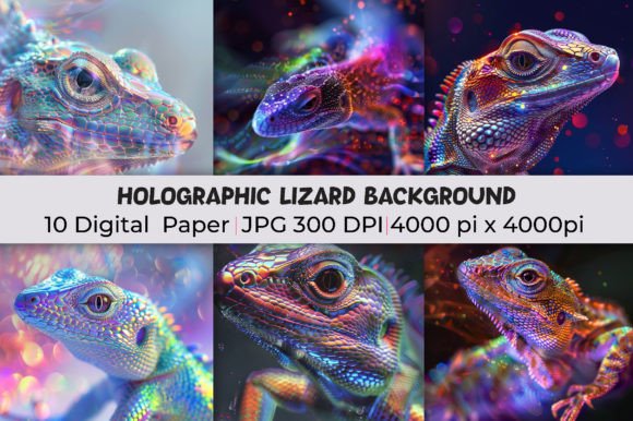 Unleashing Creative Potential with Holographic Lizard Backgrounds