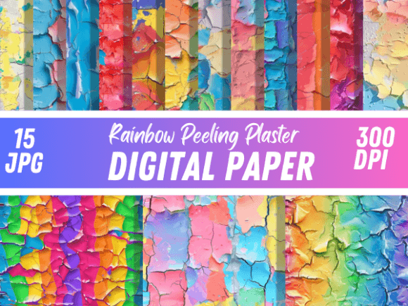 Unlock Creative Depth with Rainbow Peeling Plasters Backgrounds