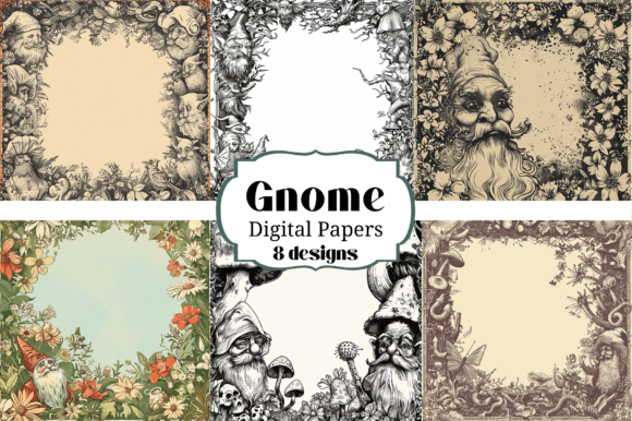 Whimsical Charm: Using Old Gnome Digital Paper Backgrounds